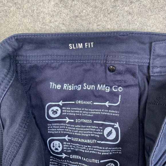 Rising Sun & Co Slim Fit Navy Blue Chinos 32x33 Stretch Soft Performance Preppy - Picture 9 of 14